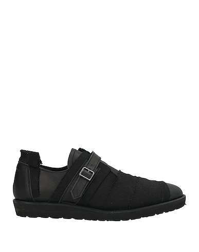YOHJI YAMAMOTO Loafers Black Leather, Textile fibers