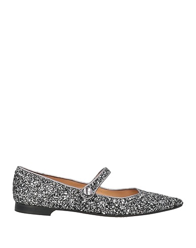 PROSPERINE® Ballet flats Silver Leather, Textile fibers
