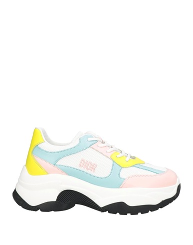 DIOR Sneakers White Leather, Textile fibers