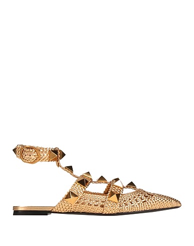 VALENTINO GARAVANI Ballet flats Gold Leather