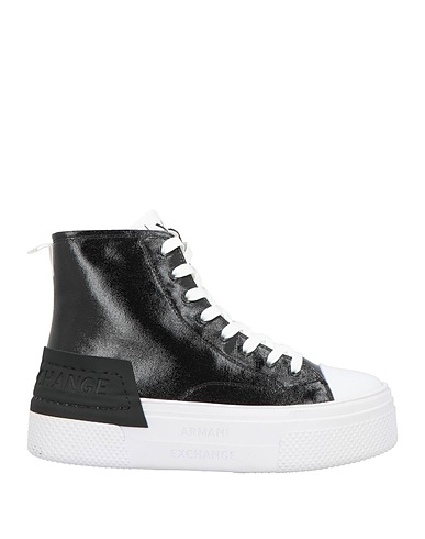 ARMANI EXCHANGE Sneakers Black 100% Cotton, Thermoplastic polyurethane