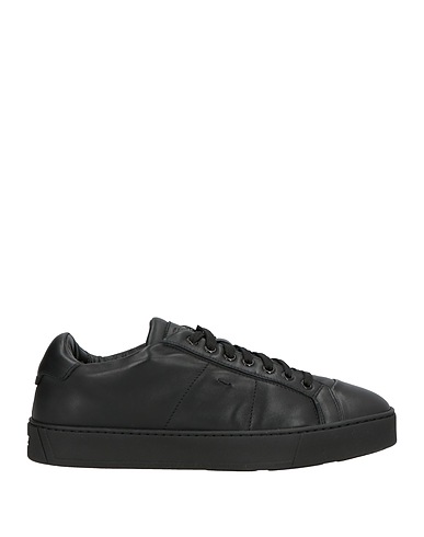 SANTONI Sneakers Black Leather