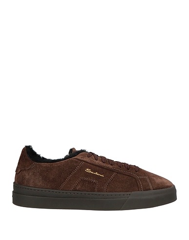 SANTONI Sneakers DOUBLE BUCKLE SNEAKER Dark brown Leather