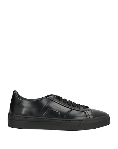 SANTONI Sneakers DOUBLE BUCKLE SNEAKER Black Leather