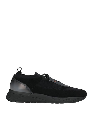 SANTONI Sneakers Black Textile fibers, Leather