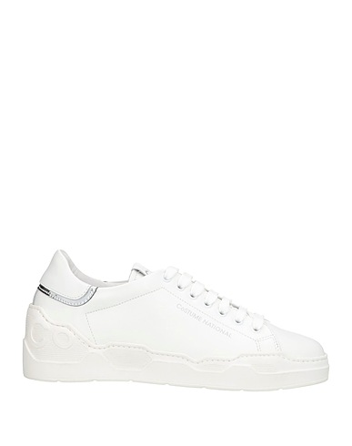C'N'C' COSTUME NATIONAL Sneakers White Leather, Textile fibres