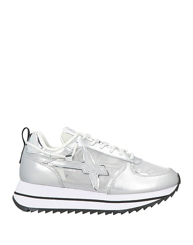 W6YZ Sneakers Argent Fibres textiles, Matière synthétique