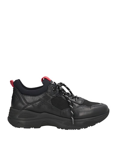 NERO GIARDINI Sneakers Black Leather, Textile fibres