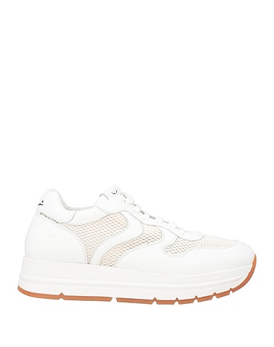 VOILE BLANCHE Sneakers Bianco Pelle, Fibre tessili