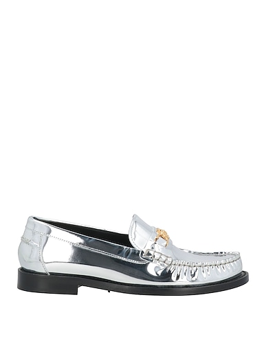 VERSACE Loafers Silver Calfskin
