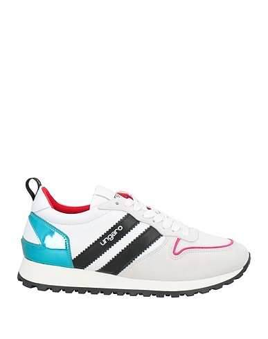 UNGARO Sneakers White Leather, Textile fibres