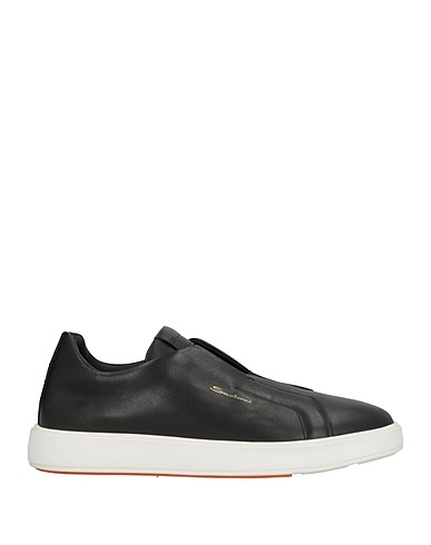 SANTONI Loafers Black Leather
