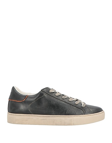CRIME London Sneakers Black Leather, Textile fibres