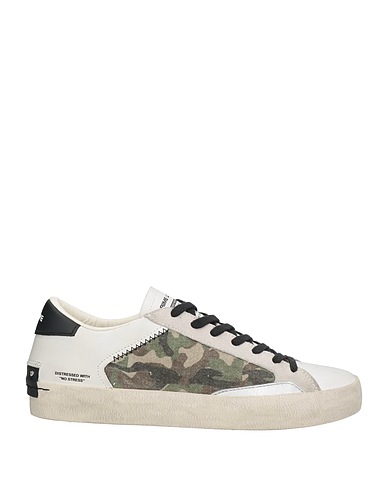 CRIME London Sneakers White Leather, Textile fibres
