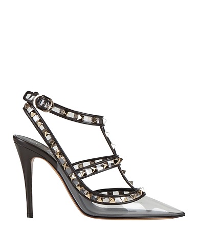 VALENTINO GARAVANI Court Charcoal Synthetic fibers, Leather