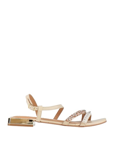 GIOSEPPO Sandals Cream Leather, Textile fibres