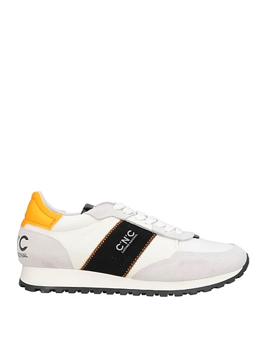 C'N'C' COSTUME NATIONAL Sneakers White Leather, Textile fibers