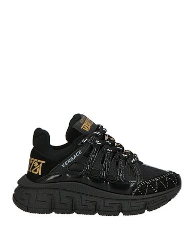 VERSACE YOUNG Sneakers TRIGRECA Schwarz Leder, Gewebefasern