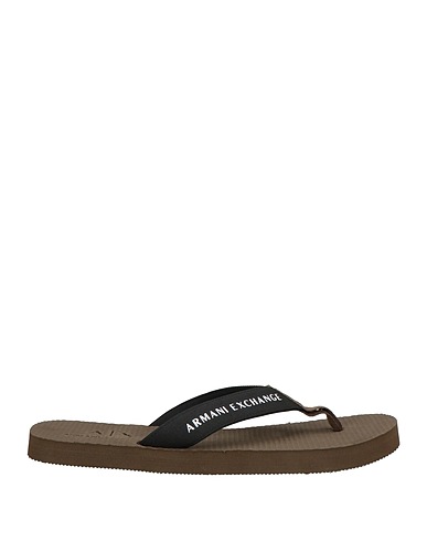 ARMANI EXCHANGE Flip flops Black 100% Polyester, Cotton