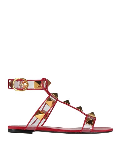 VALENTINO GARAVANI Sandals Red Plastic, Leather