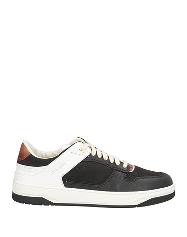 SANTONI Sneakers Black Leather