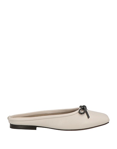 BRUNELLO CUCINELLI Mules and clogs Light grey Leather