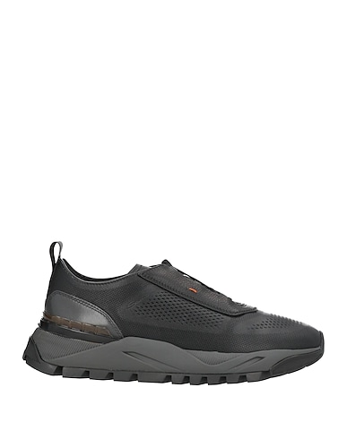 SANTONI Sneakers Black Leather