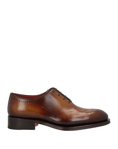 SANTONI Laced shoes Brown Leather