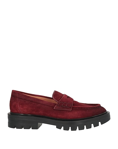 SANTONI Loafers Burgundy Leather