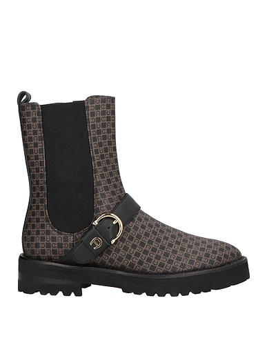 AIGNER Ankle boot Brown Leather, Textile fibres, Synthetisches Material