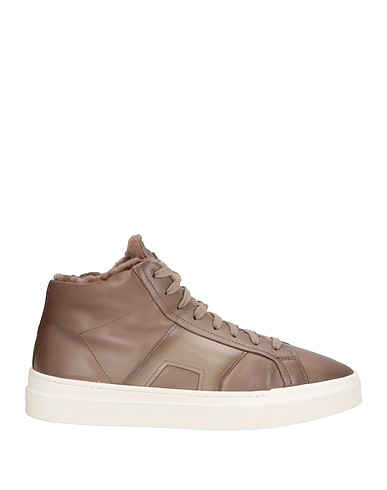SANTONI Sneakers Taupe Leather