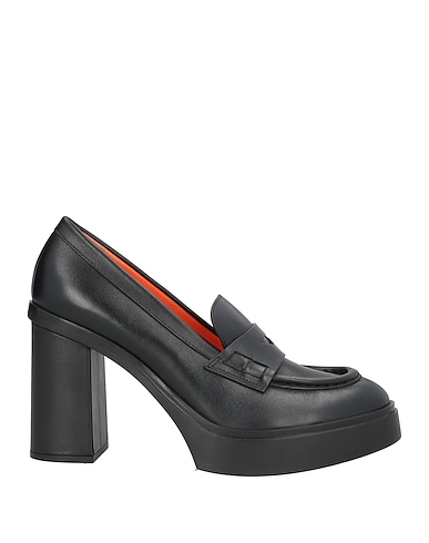SANTONI Loafers Black Leather