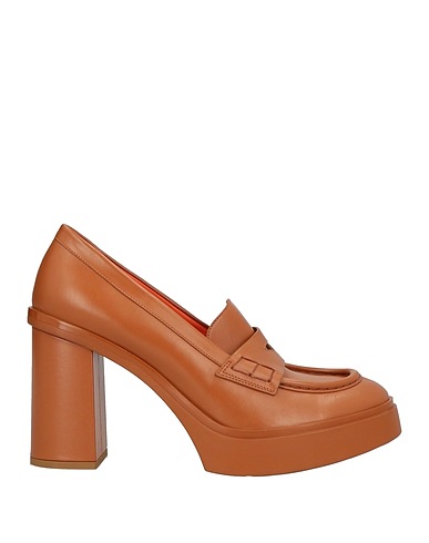 SANTONI Loafers Camel Leather