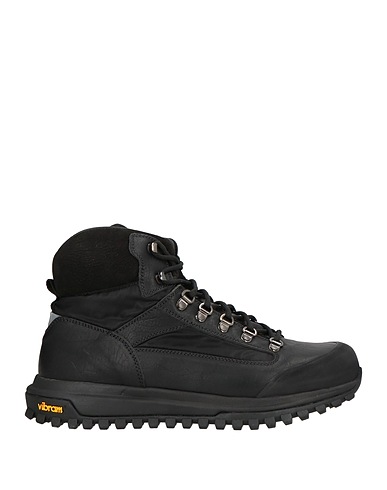 DIEMME Ankle boot Black Leather, Textile fibres