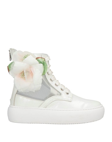 MONNALISA Sneakers Blanc Peau de chèvre, Polyamide, Élasthanne