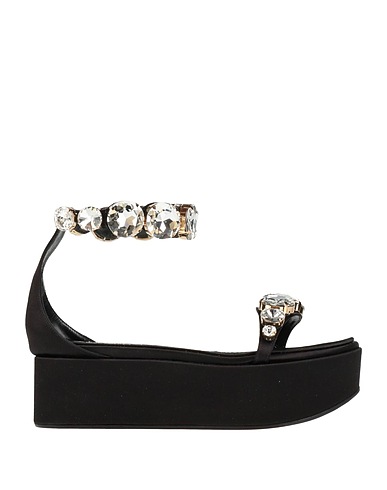 GIAMBATTISTA VALLI Sandali Nero Fibre tessili