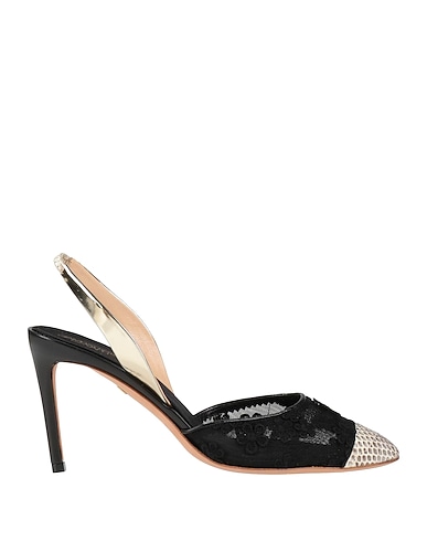 GIAMBATTISTA VALLI Pumps Schwarz Leder, Gewebefasern