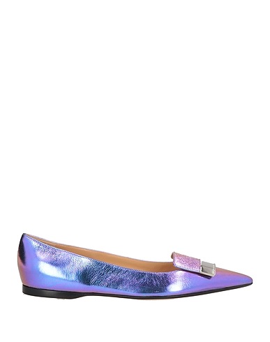 SERGIO ROSSI Ballet flats Purple Leather