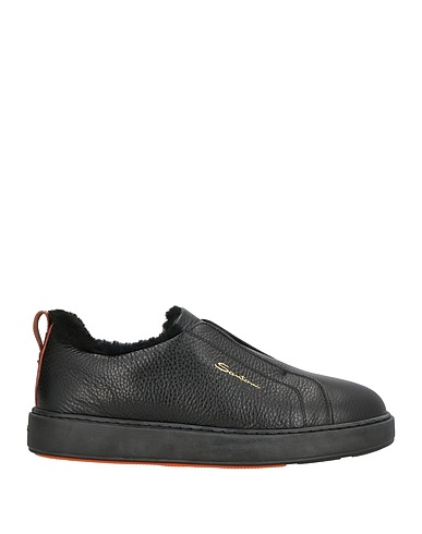 SANTONI Кеды и кроссовки Чёрный Кожа
