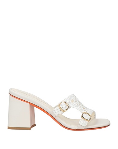 SANTONI Sandals White Leather