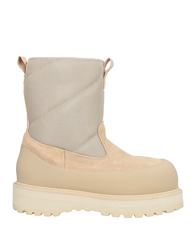 DIEMME Ankle boot Beige Leather, Textile fibers
