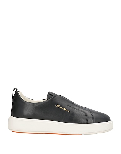 SANTONI Sneakers Black Leather