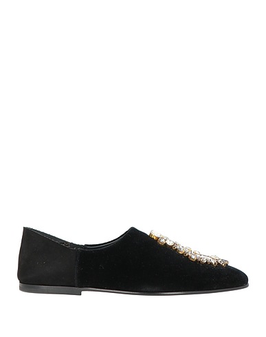 DOLCE&GABBANA Loafers Black 80% Cotton, 20% Goat skin