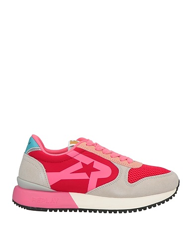 REPLAY Sneakers Red Leather, Textile fibres