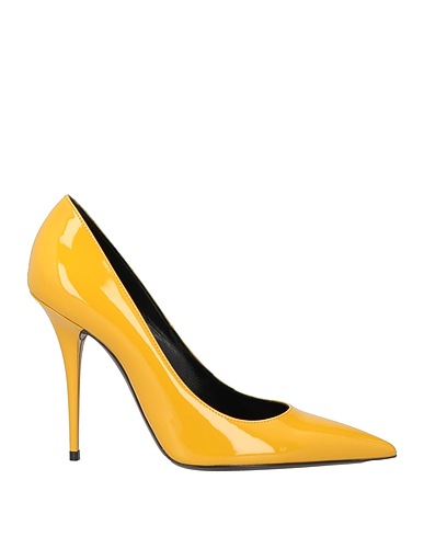 SAINT LAURENT Court Yellow Leather