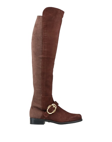 STUART WEITZMAN Stivali Testa di moro Pelle, Fibre tessili
