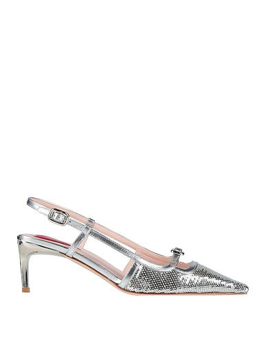 ROGER VIVIER Court Silver Leather, Textile fibres