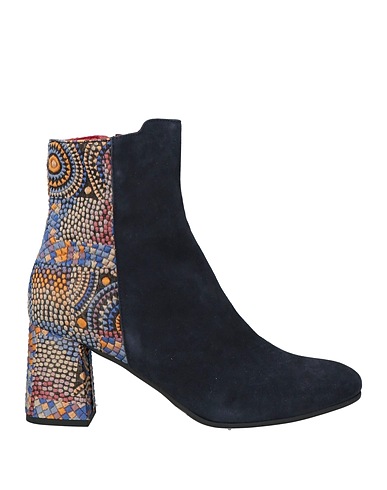 VILLAMORI Ankle boot Midnight blue Leather, Textile fibres