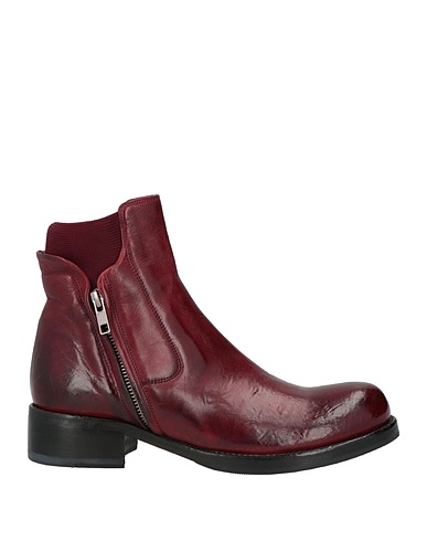 DUCANERO Ankle boot Burgundy Calfskin, Textile fibres