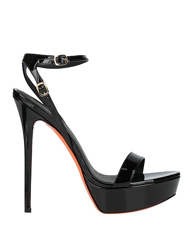 SANTONI Sandals Black Leather